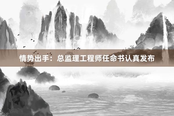 情势出手：总监理工程师任命书认真发布